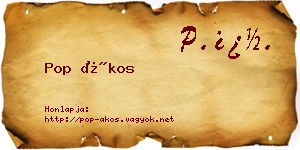 Pop Ákos névjegykártya